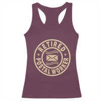 Retired Postal Worker Racerback Tank Top Mailman Postman Vintage Retirement Gifts - Wonder Print Shop