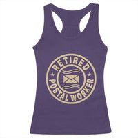 Retired Postal Worker Racerback Tank Top Mailman Postman Vintage Retirement Gifts - Wonder Print Shop