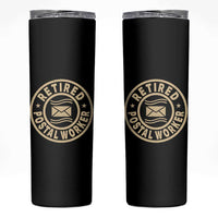 Retired Postal Worker Skinny Tumbler Mailman Postman Vintage Retirement Gifts - Wonder Print Shop