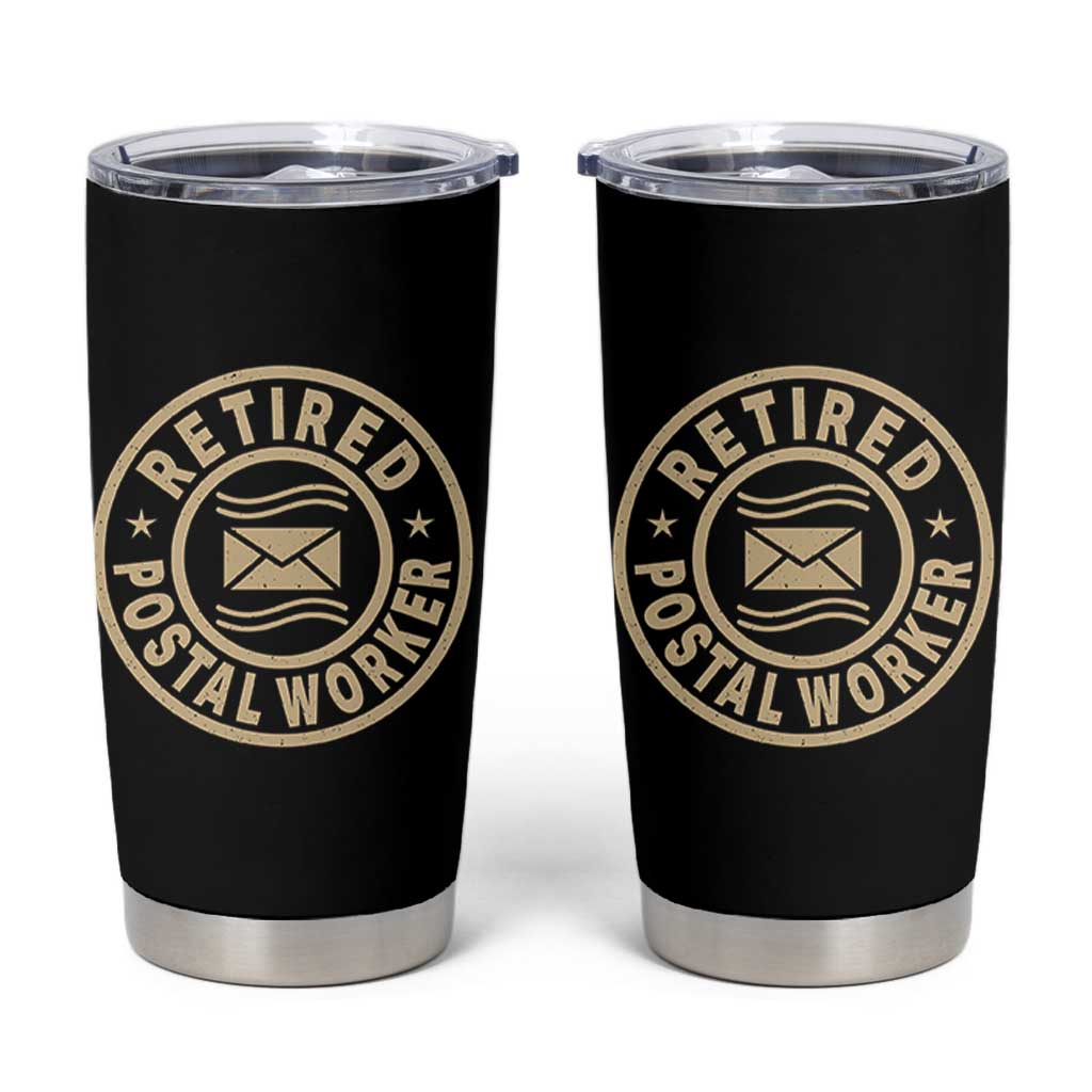 Retired Postal Worker Tumbler Cup Mailman Postman Vintage Retirement Gifts - Wonder Print Shop
