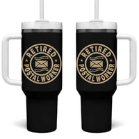 Retired Postal Worker Tumbler With Handle Mailman Postman Vintage Retirement Gifts - Wonder Print Shop