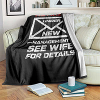 Men’s Postal Worker Retirement Throw Blanket Retired Under New Management Funny Dad Humor - Wonder Print Shop