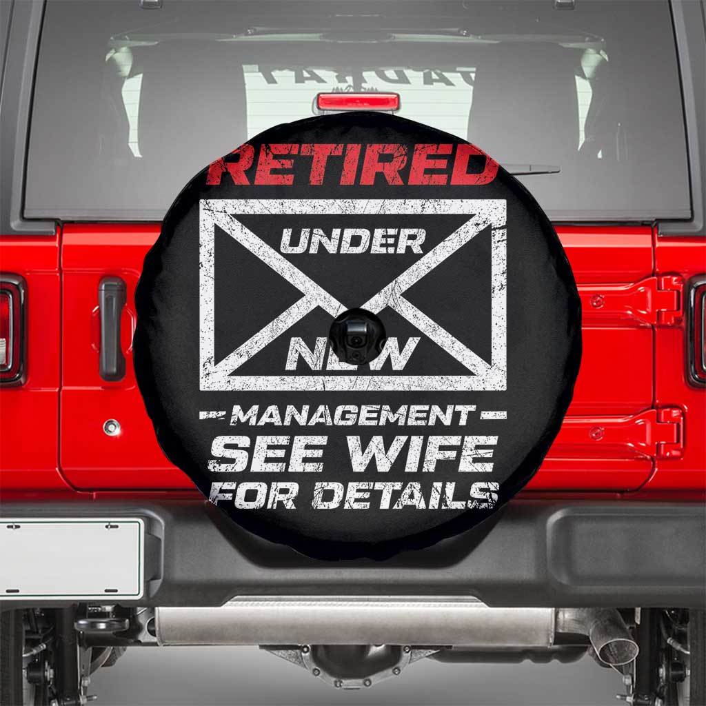 Men’s Postal Worker Retirement Spare Tire Cover Retired Under New Management Funny Dad Humor - Wonder Print Shop