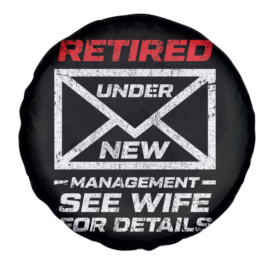 Men’s Postal Worker Retirement Spare Tire Cover Retired Under New Management Funny Dad Humor - Wonder Print Shop