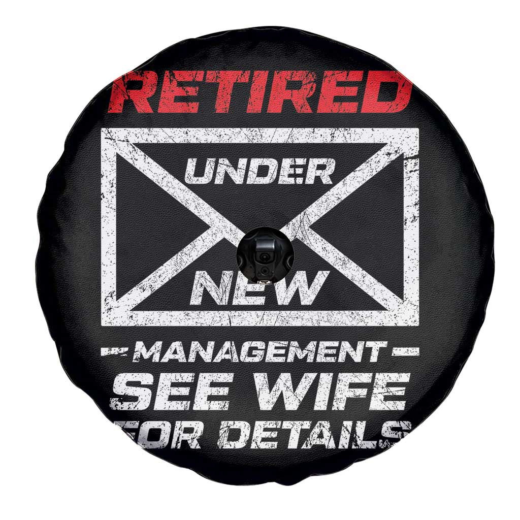 Men’s Postal Worker Retirement Spare Tire Cover Retired Under New Management Funny Dad Humor - Wonder Print Shop