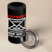 Men’s Postal Worker Retirement 4 in 1 Can Cooler Tumbler Retired Under New Management Funny Dad Humor - Wonder Print Shop