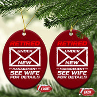 Men’s Postal Worker Retirement Ceramic Ornament Retired Under New Management Funny Dad Humor - Wonder Print Shop