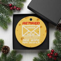 Men’s Postal Worker Retirement Ceramic Ornament Retired Under New Management Funny Dad Humor - Wonder Print Shop