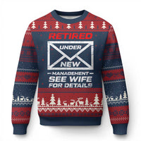 Men’s Postal Worker Retirement Ugly Christmas Sweater Retired Under New Management Funny Dad Humor - Wonder Print Shop