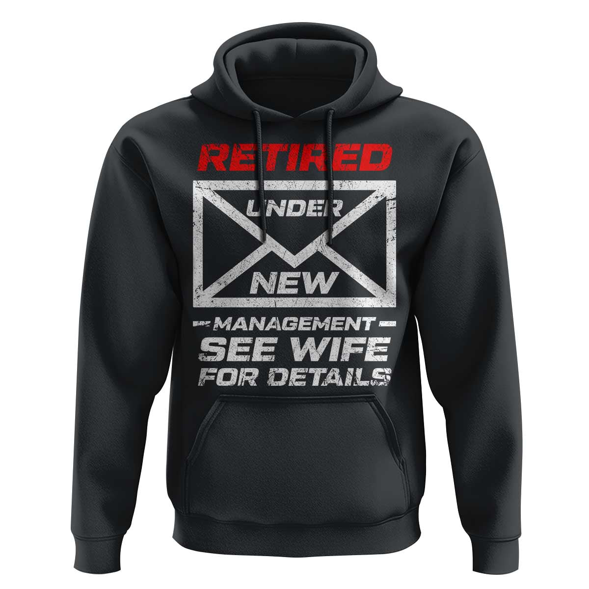 Men’s Postal Worker Retirement Hoodie Retired Under New Management Funny Dad Humor - Wonder Print Shop