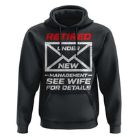Men’s Postal Worker Retirement Hoodie Retired Under New Management Funny Dad Humor - Wonder Print Shop