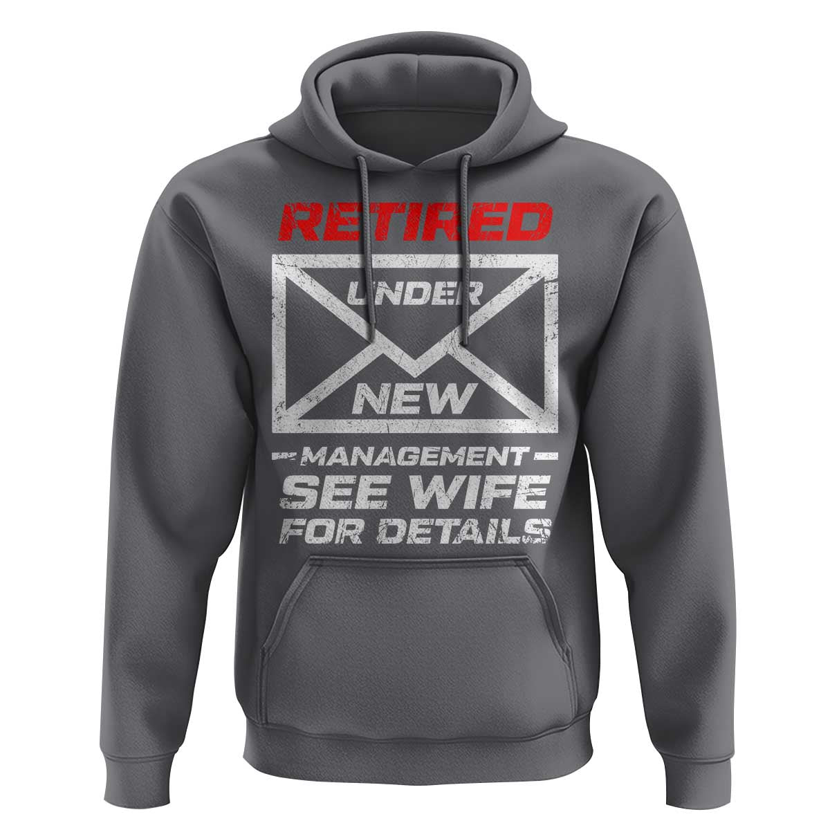 Men’s Postal Worker Retirement Hoodie Retired Under New Management Funny Dad Humor - Wonder Print Shop