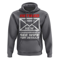 Men’s Postal Worker Retirement Hoodie Retired Under New Management Funny Dad Humor - Wonder Print Shop