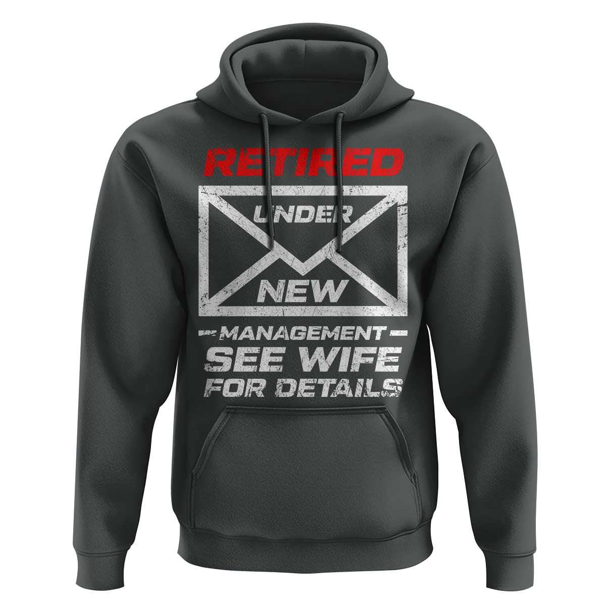 Men’s Postal Worker Retirement Hoodie Retired Under New Management Funny Dad Humor - Wonder Print Shop