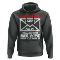 Men’s Postal Worker Retirement Hoodie Retired Under New Management Funny Dad Humor - Wonder Print Shop