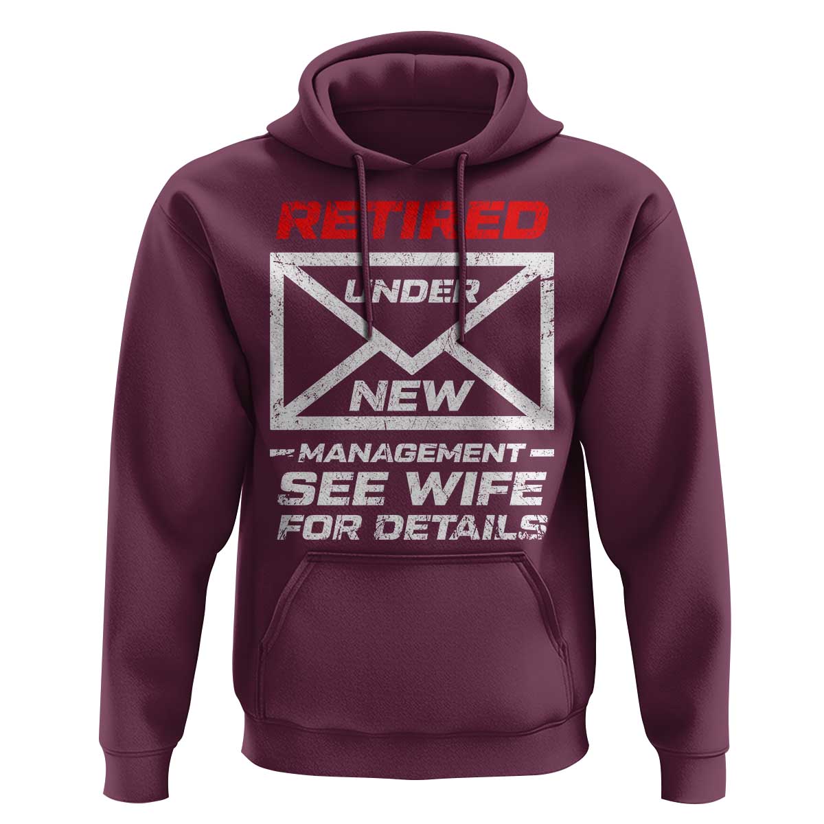 Men’s Postal Worker Retirement Hoodie Retired Under New Management Funny Dad Humor - Wonder Print Shop