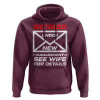 Men’s Postal Worker Retirement Hoodie Retired Under New Management Funny Dad Humor - Wonder Print Shop