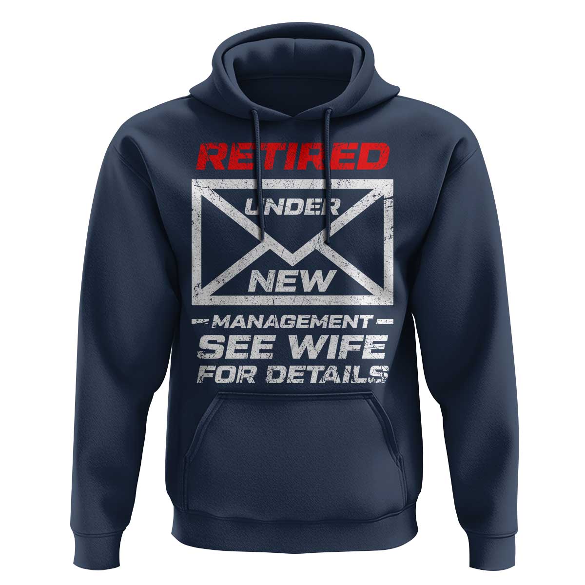 Men’s Postal Worker Retirement Hoodie Retired Under New Management Funny Dad Humor - Wonder Print Shop