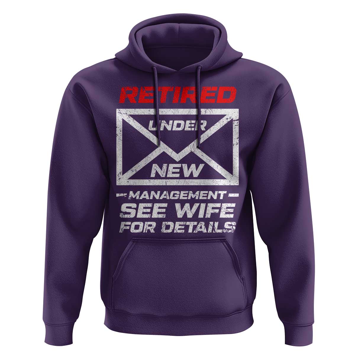 Men’s Postal Worker Retirement Hoodie Retired Under New Management Funny Dad Humor - Wonder Print Shop