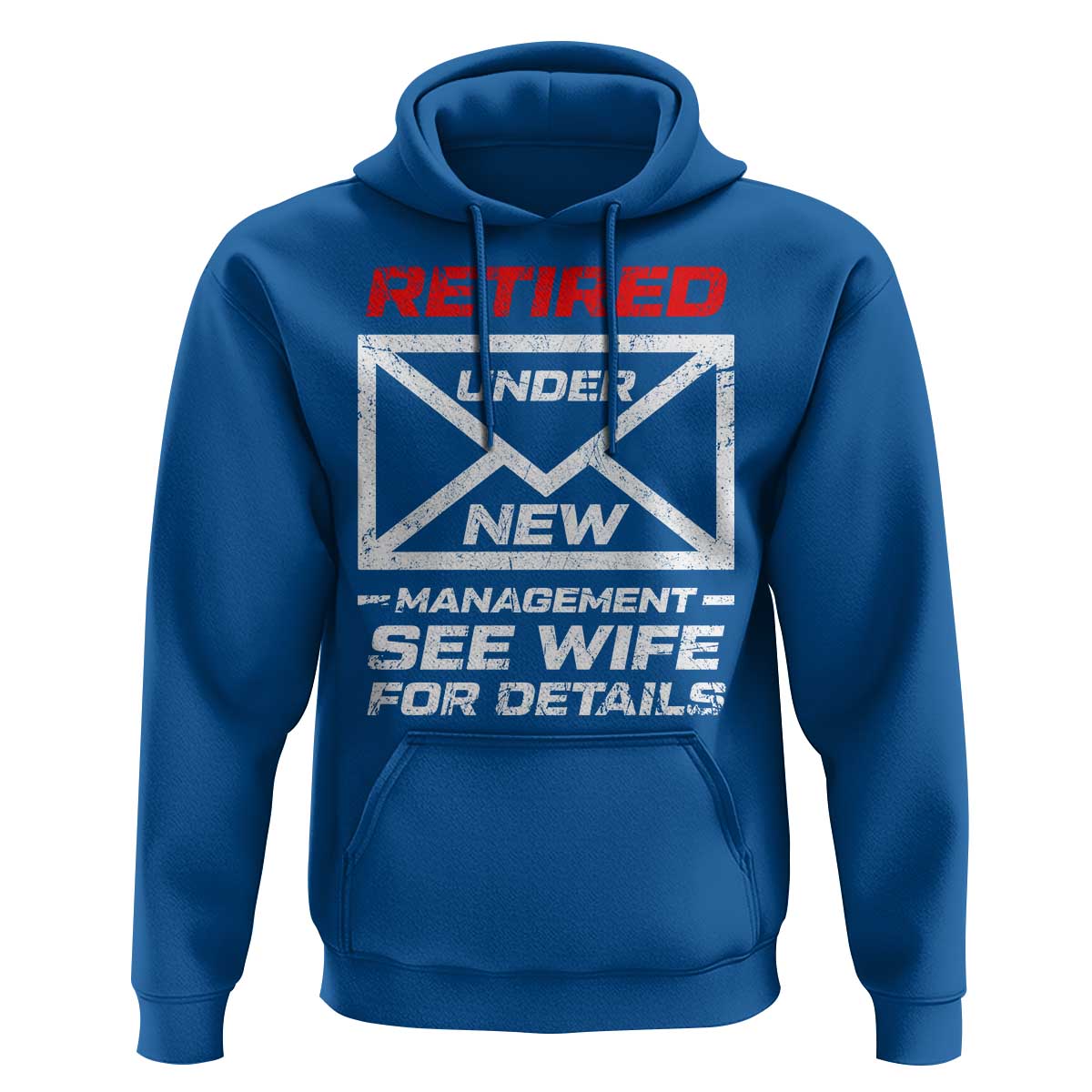 Men’s Postal Worker Retirement Hoodie Retired Under New Management Funny Dad Humor - Wonder Print Shop