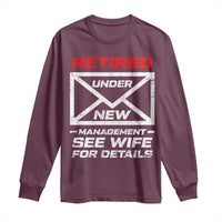 Men’s Postal Worker Retirement Long Sleeve Shirt Retired Under New Management Funny Dad Humor - Wonder Print Shop