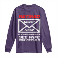 Men’s Postal Worker Retirement Long Sleeve Shirt Retired Under New Management Funny Dad Humor - Wonder Print Shop