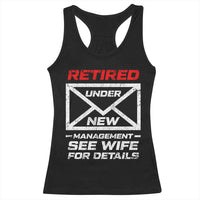 Men’s Postal Worker Retirement Racerback Tank Top Retired Under New Management Funny Dad Humor - Wonder Print Shop