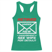Men’s Postal Worker Retirement Racerback Tank Top Retired Under New Management Funny Dad Humor - Wonder Print Shop