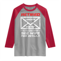 Men’s Postal Worker Retirement Raglan Shirt Retired Under New Management Funny Dad Humor - Wonder Print Shop
