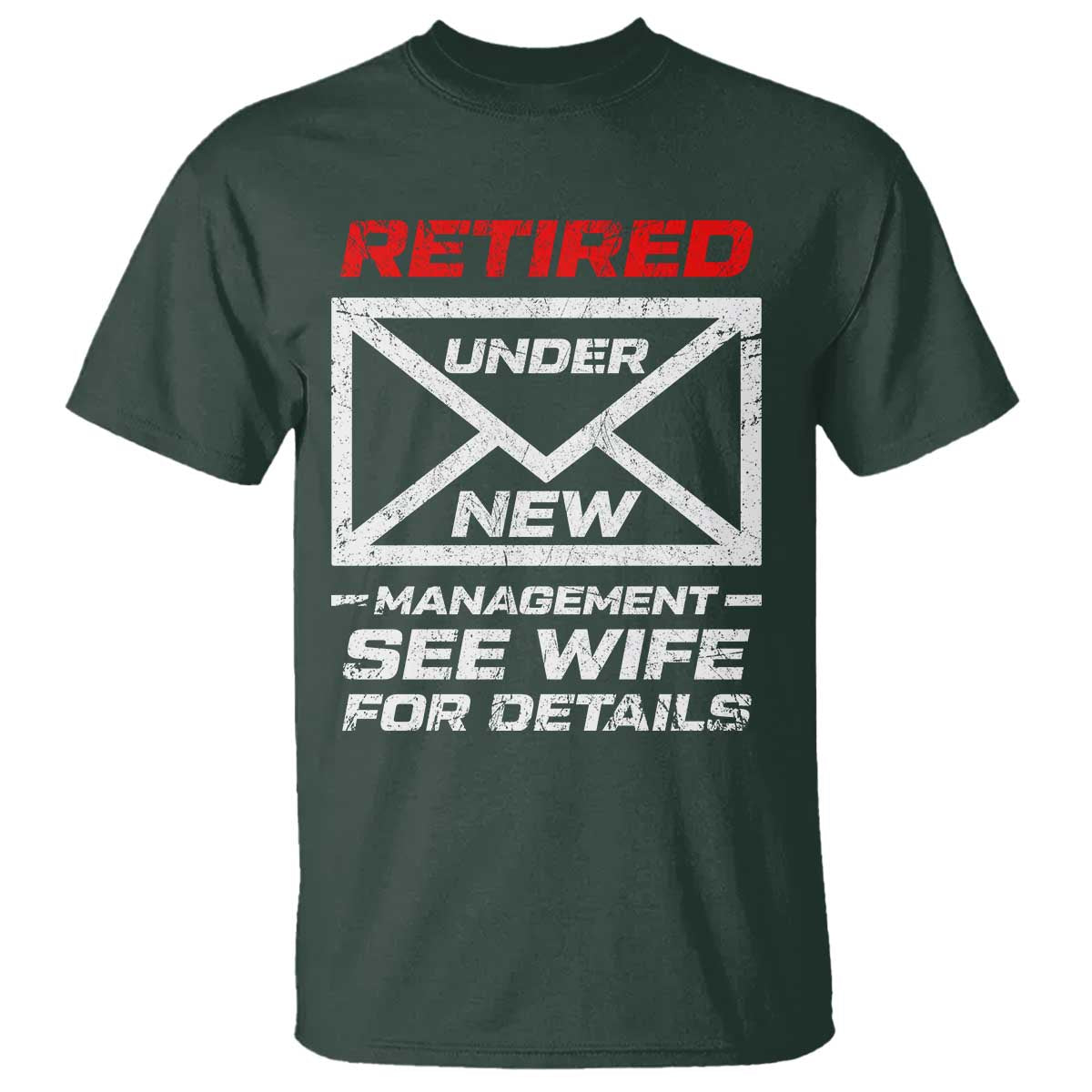 Men’s Postal Worker Retirement T Shirt Retired Under New Management Funny Dad Humor - Wonder Print Shop