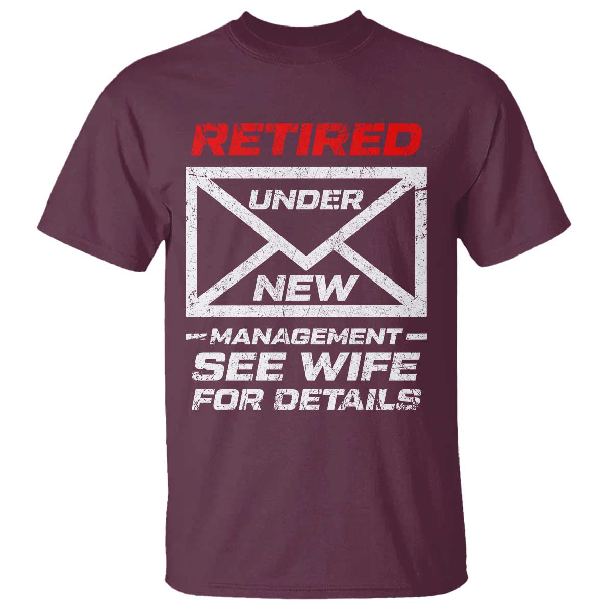 Men’s Postal Worker Retirement T Shirt Retired Under New Management Funny Dad Humor - Wonder Print Shop