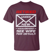 Men’s Postal Worker Retirement T Shirt Retired Under New Management Funny Dad Humor - Wonder Print Shop