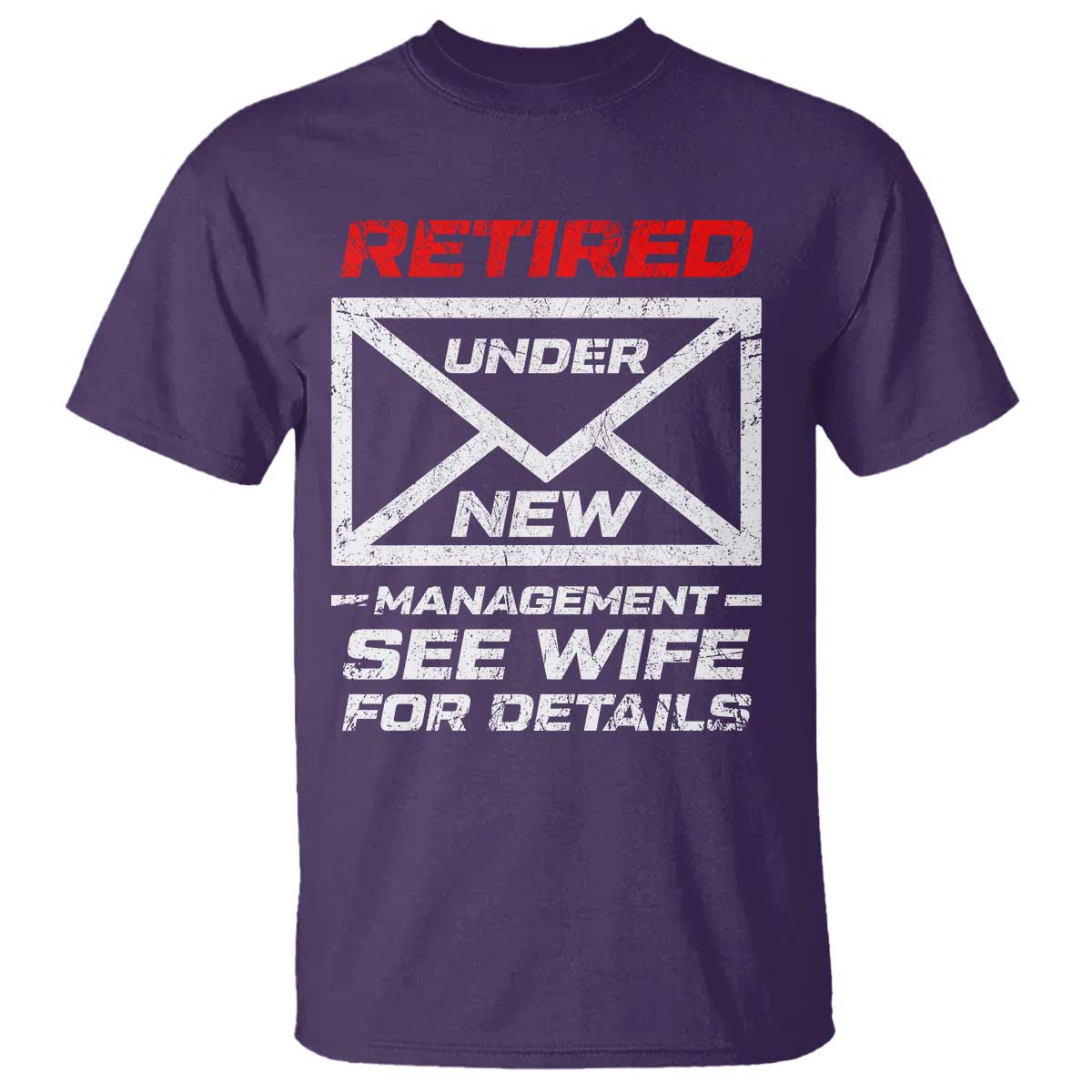 Men’s Postal Worker Retirement T Shirt Retired Under New Management Funny Dad Humor - Wonder Print Shop