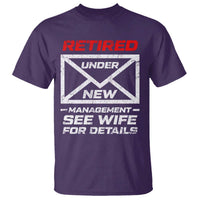 Men’s Postal Worker Retirement T Shirt Retired Under New Management Funny Dad Humor - Wonder Print Shop