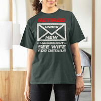Men’s Postal Worker Retirement T Shirt For Women Retired Under New Management Funny Dad Humor - Wonder Print Shop