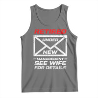 Men’s Postal Worker Retirement Tank Top Retired Under New Management Funny Dad Humor - Wonder Print Shop