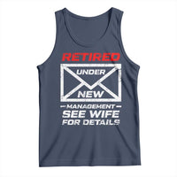 Men’s Postal Worker Retirement Tank Top Retired Under New Management Funny Dad Humor - Wonder Print Shop
