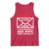 Men’s Postal Worker Retirement Tank Top Retired Under New Management Funny Dad Humor - Wonder Print Shop