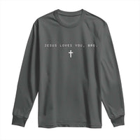 Jesus Loves You Bro Long Sleeve Shirt Cross Subtle Christian Minimal Religious Faith God Believer - Wonder Print Shop