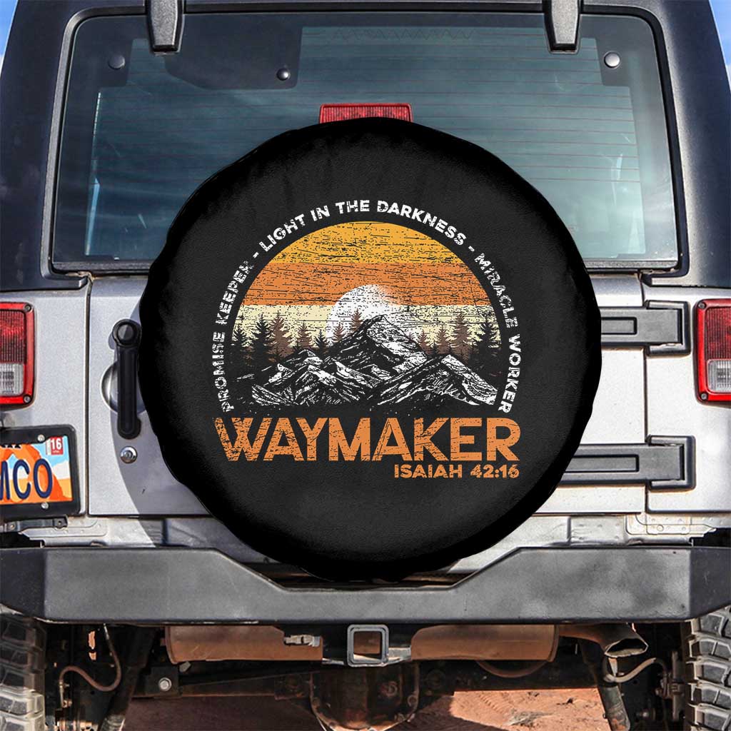 Vintage Christian Spare Tire Cover Isaiah 42:16 Waymaker Promise Keeper Miracle Worker - Wonder Print Shop