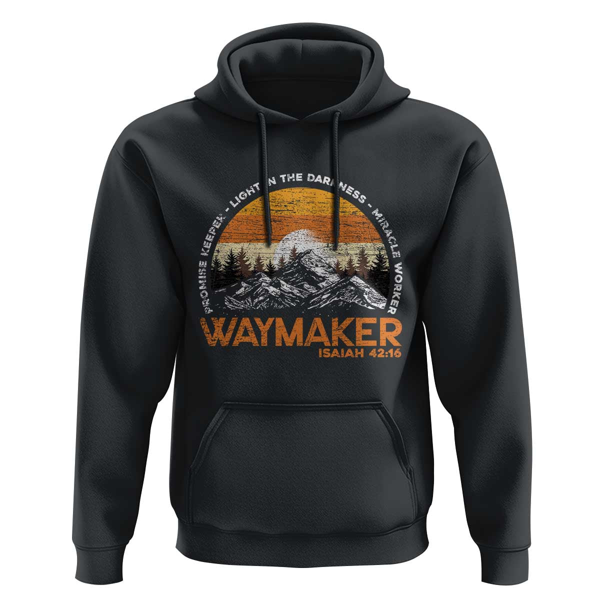 Vintage Christian Hoodie Isaiah 42:16 Waymaker Promise Keeper Miracle Worker - Wonder Print Shop