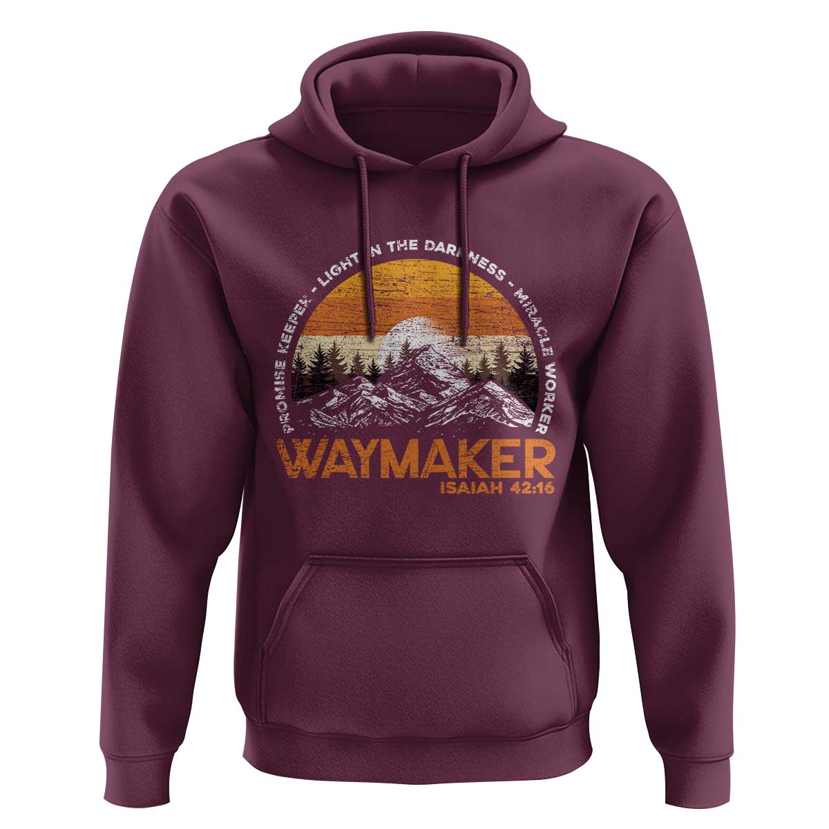 Vintage Christian Hoodie Isaiah 42:16 Waymaker Promise Keeper Miracle Worker - Wonder Print Shop