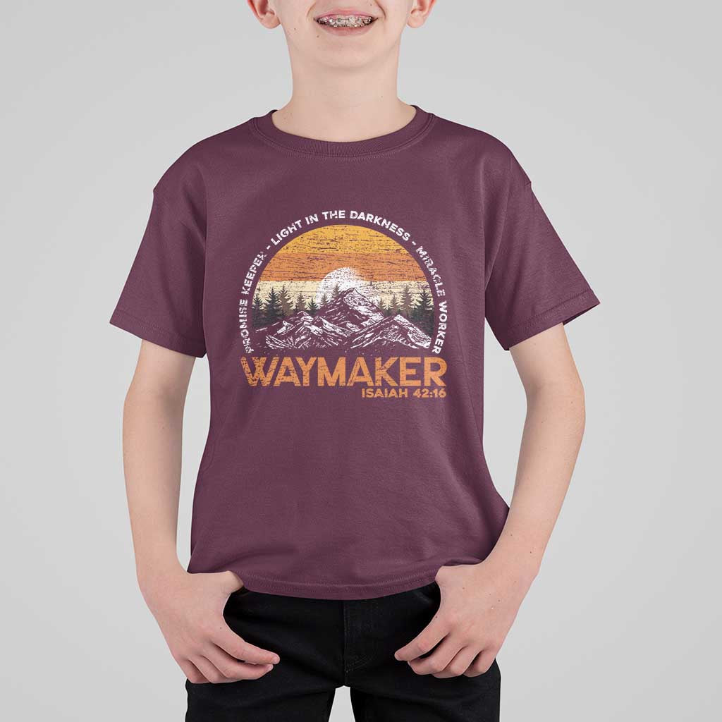 Vintage Christian T Shirt For Kid Isaiah 42:16 Waymaker Promise Keeper Miracle Worker - Wonder Print Shop