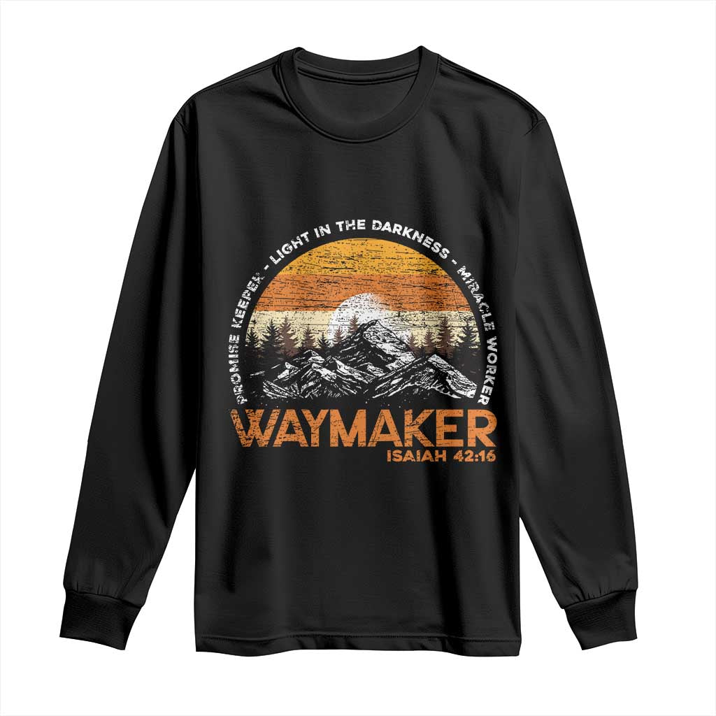 Vintage Christian Long Sleeve Shirt Isaiah 42:16 Waymaker Promise Keeper Miracle Worker - Wonder Print Shop