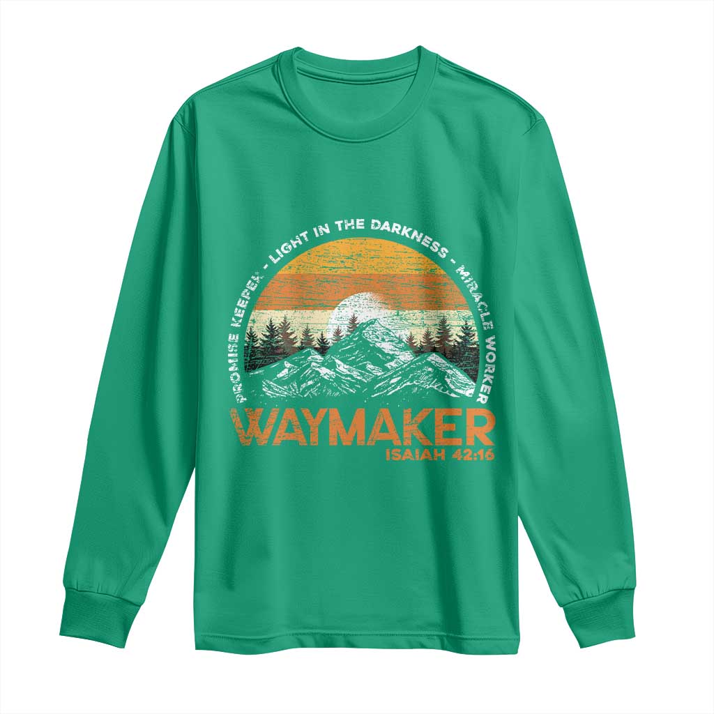 Vintage Christian Long Sleeve Shirt Isaiah 42:16 Waymaker Promise Keeper Miracle Worker - Wonder Print Shop