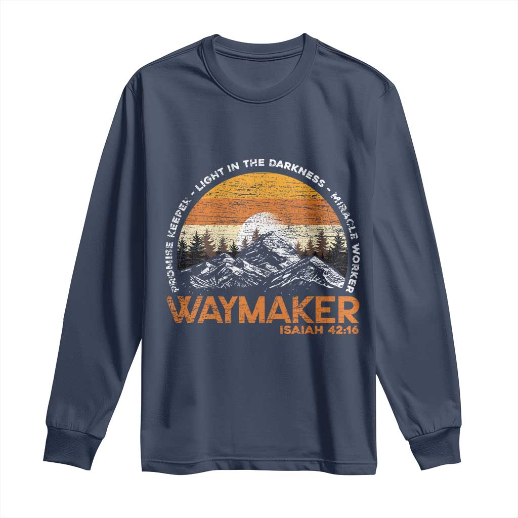 Vintage Christian Long Sleeve Shirt Isaiah 42:16 Waymaker Promise Keeper Miracle Worker - Wonder Print Shop