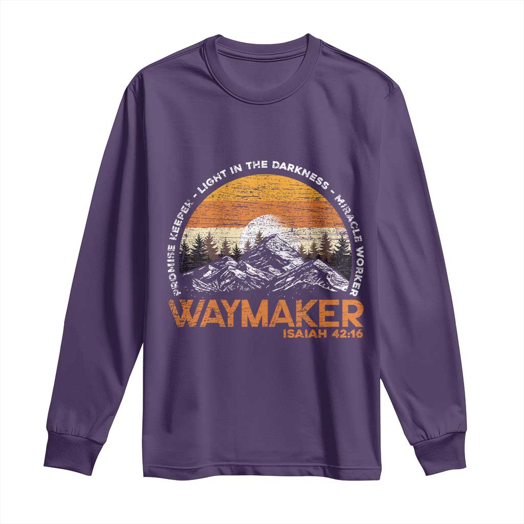 Vintage Christian Long Sleeve Shirt Isaiah 42:16 Waymaker Promise Keeper Miracle Worker - Wonder Print Shop