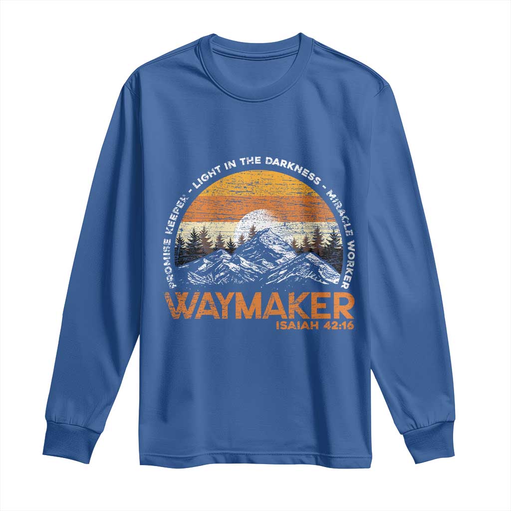 Vintage Christian Long Sleeve Shirt Isaiah 42:16 Waymaker Promise Keeper Miracle Worker - Wonder Print Shop