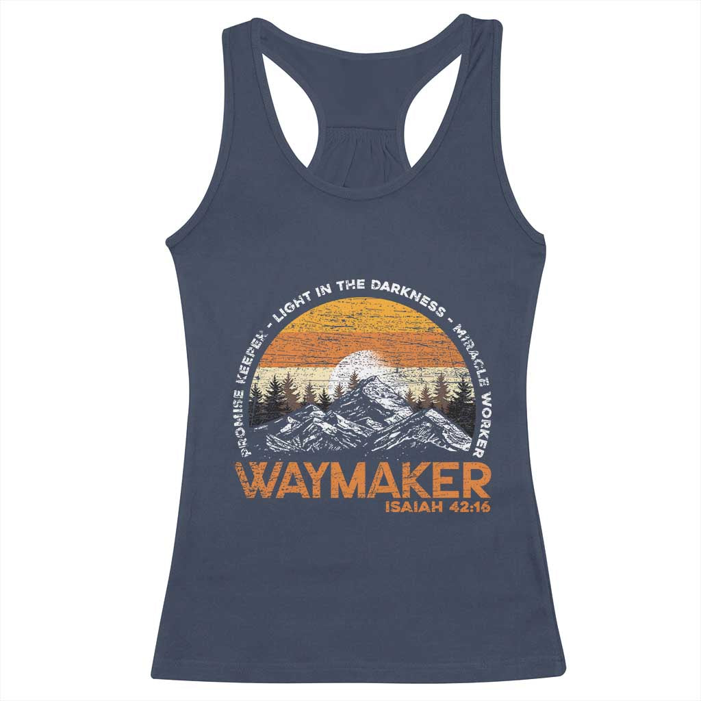 Vintage Christian Racerback Tank Top Isaiah 42:16 Waymaker Promise Keeper Miracle Worker - Wonder Print Shop