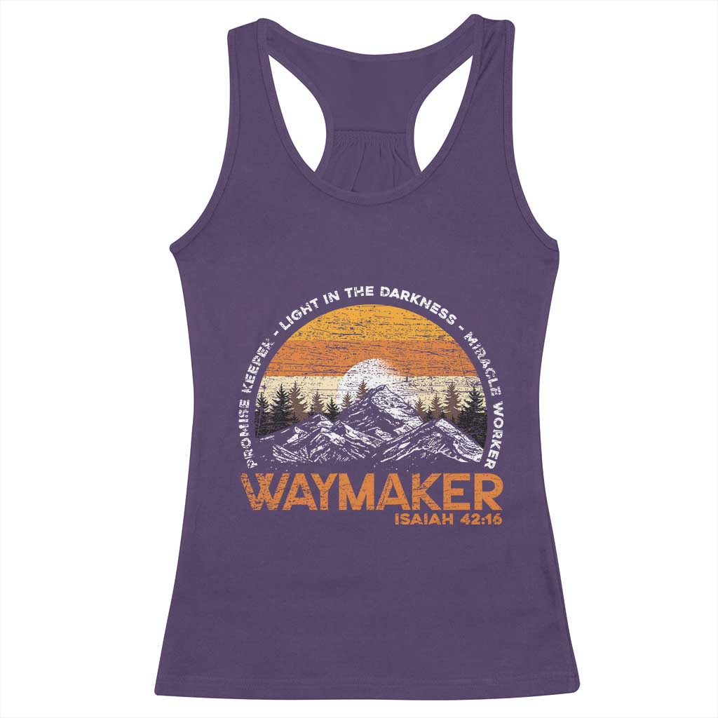 Vintage Christian Racerback Tank Top Isaiah 42:16 Waymaker Promise Keeper Miracle Worker - Wonder Print Shop
